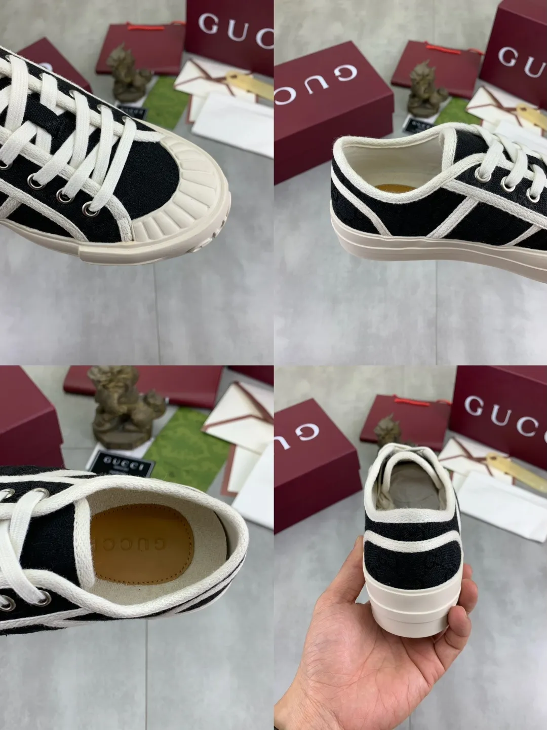 Men's shoes 💰P480 New Gucci thick-soled cloth shoes for women, high-quality version with logo patterned cloth surface, 5mm thick sole, ultra-light shoes, versatile and comfortable.  Fabric: Versatile floral fabric Lining: Versatile canvas Feet: Towel fabric Code number: 35-41 (41 customized) Packaging: Original packaging